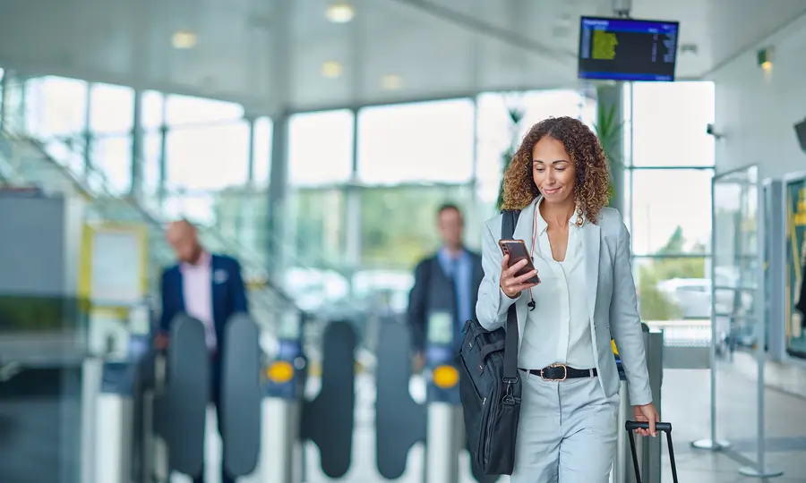 people arriving at an airport