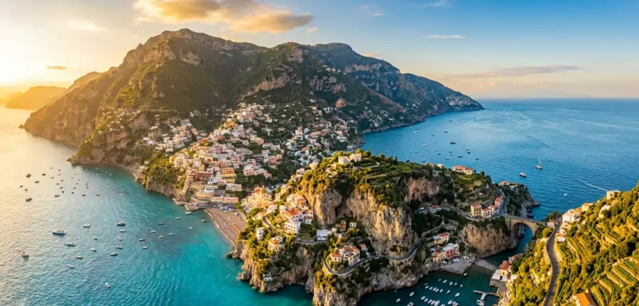 Aerial view of the Amalfi Coast for incentive travel programs in Italy