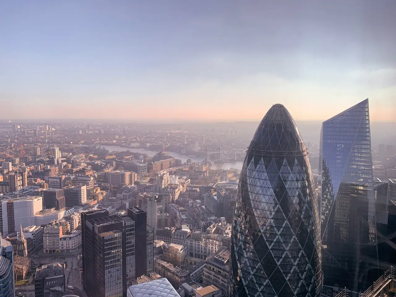 London skyline along the Thames